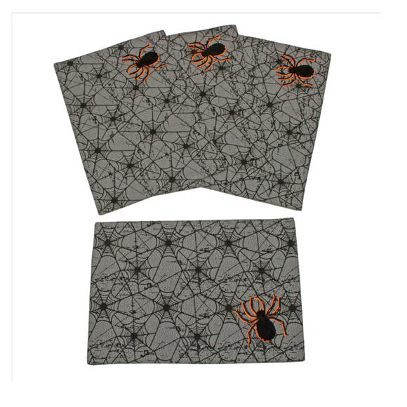 NWT Halloween Spider Web Place Mats placemats Set of 4 - Picture 1 of 1